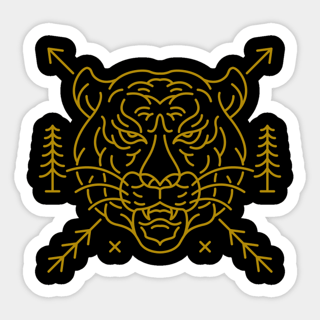 Wild Tiger Head Sticker by VEKTORKITA